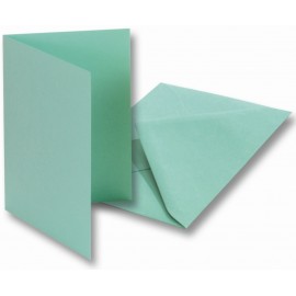 Set 5 felicitari cu plic si insert verde menta - poza 1