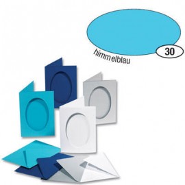 Set 5 felicitari decupaj oval Bleu - poza 1