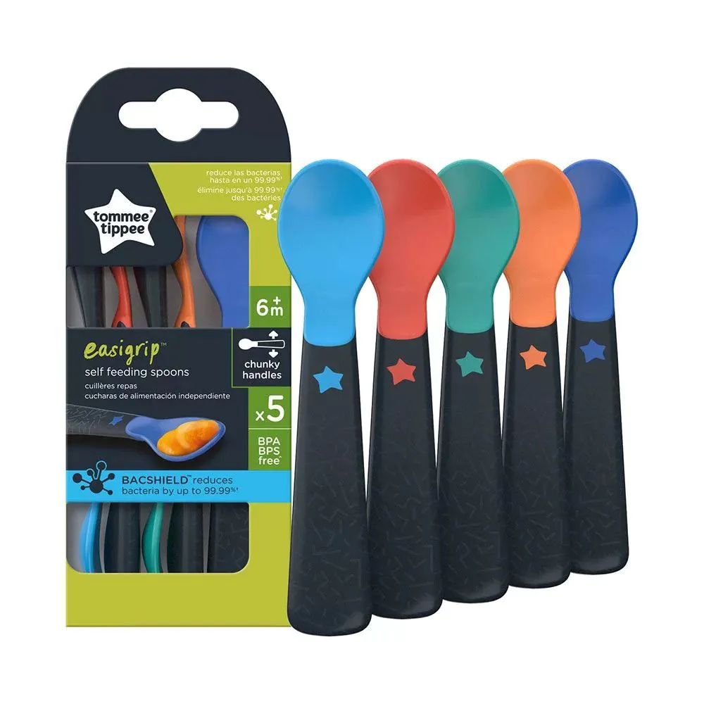 Set 5 linguri cu strat antibacterian Tommee Tippee 6 luni + - poza 2