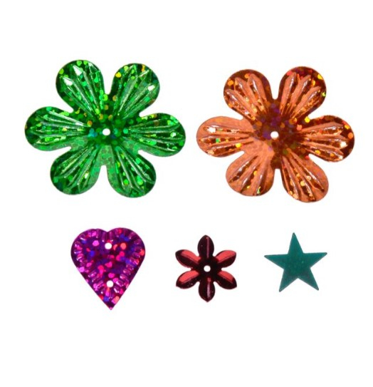 Set 5 modele cu paiete pentru activitati crafts, 0.5-3 cm