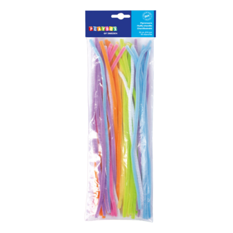 Set 50 bucati sarma plusata 6 mm diametru, 50 cm lungime, culori neon - poza 1