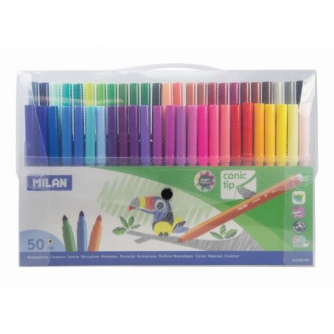 Set 50 carioci colorate cu varf conic - Milan