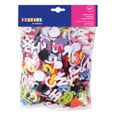 Set 500 de litere colorate adezive din fetru, creatie, gradinita si scoala - poza 1