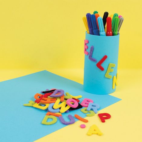 Set 500 de litere colorate adezive din fetru, creatie, gradinita si scoala - poza 3