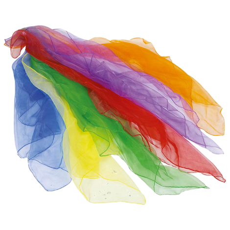 Set 6 esarfe colorate pentru dans, gimnastica si exercitii fizice, gradinita si scoala - poza 1
