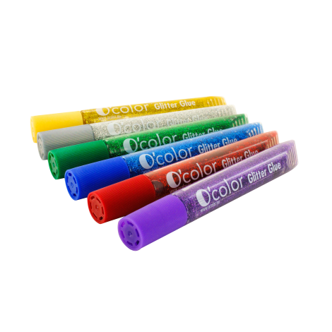 Set 6 flacoane lipici glitter colorat - poza 2