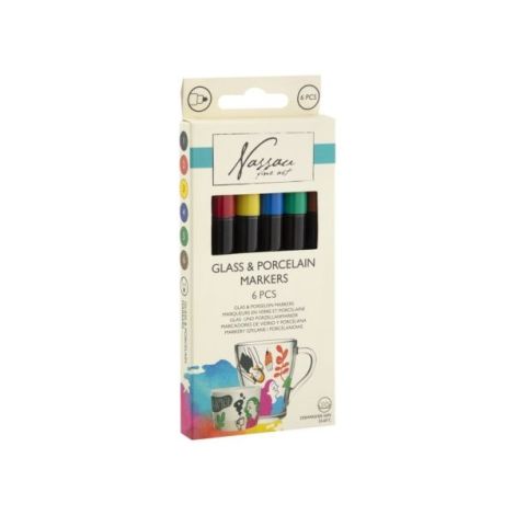 Set 6 markere pentru sticla si portelan, Fine Art, Nassau - poza 1