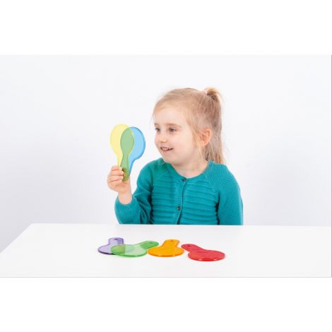 Set 6 palete translucide din plastic pentru predarea culorilor la gradinita - poza 2