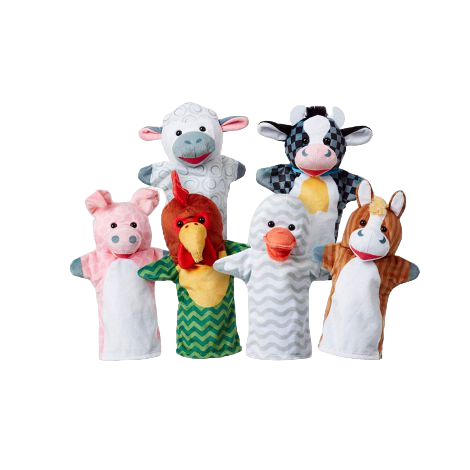 Set 6 papusi de mana Animale de la ferma - Melissa & Doug - poza 1