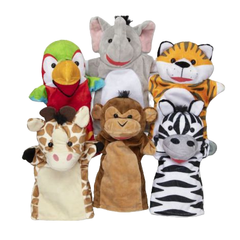 Set 6 papusi de mana Animale Safari - Melissa & Doug - poza 1