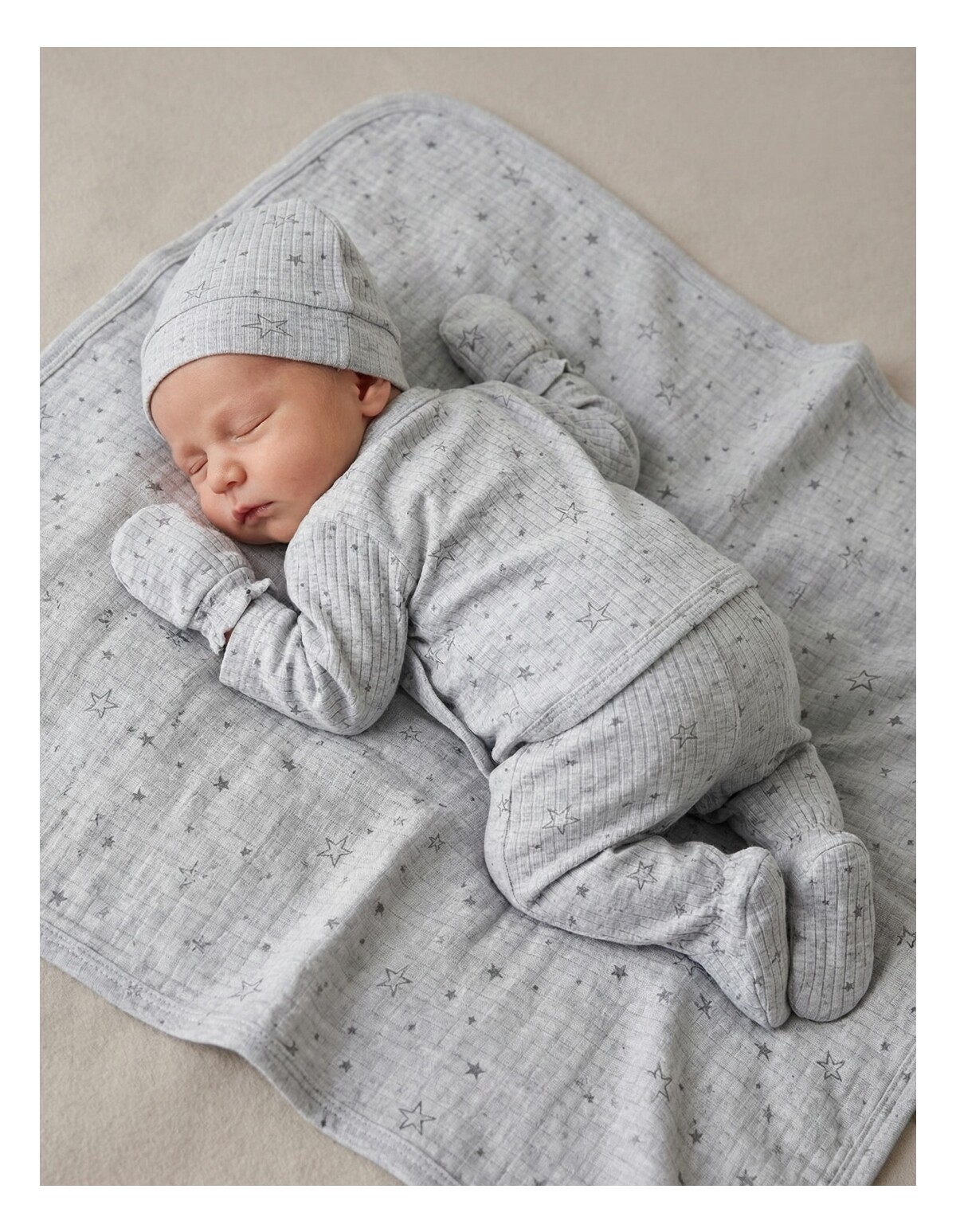 Set 6 piese bebe, Stelute, gri