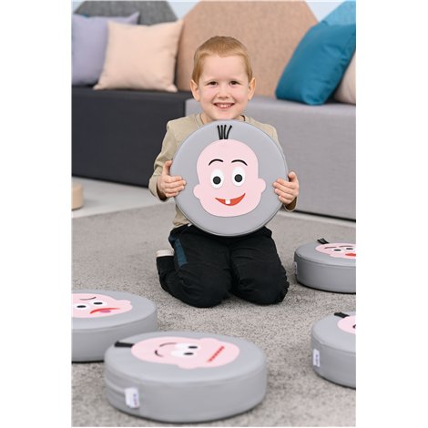 Set 6 pufuri din spuma Emotii, 30 cm diam, 8 cm grosime, cresa si gradinita - poza 3