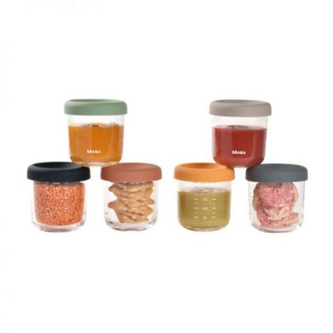Set 6 recipiente sticla Beaba 250 ml Sunrise Colormix - poza 3