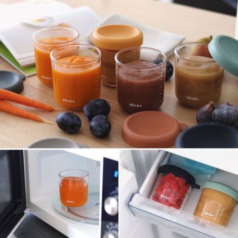 Set 6 recipiente sticla Beaba 250 ml Sunrise Colormix - poza 4