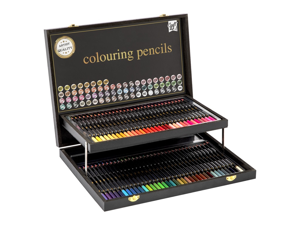 Set 68 creioane colorate, in cutie de lemn, Craft Sensations