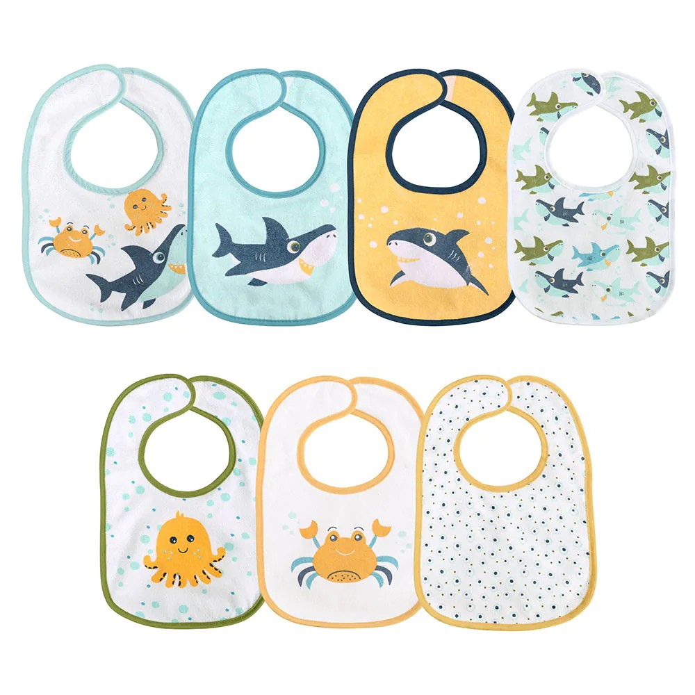Set 7 bavete pentru bebelusi cu velcro Lorelli Baby Care Unisex - poza 1