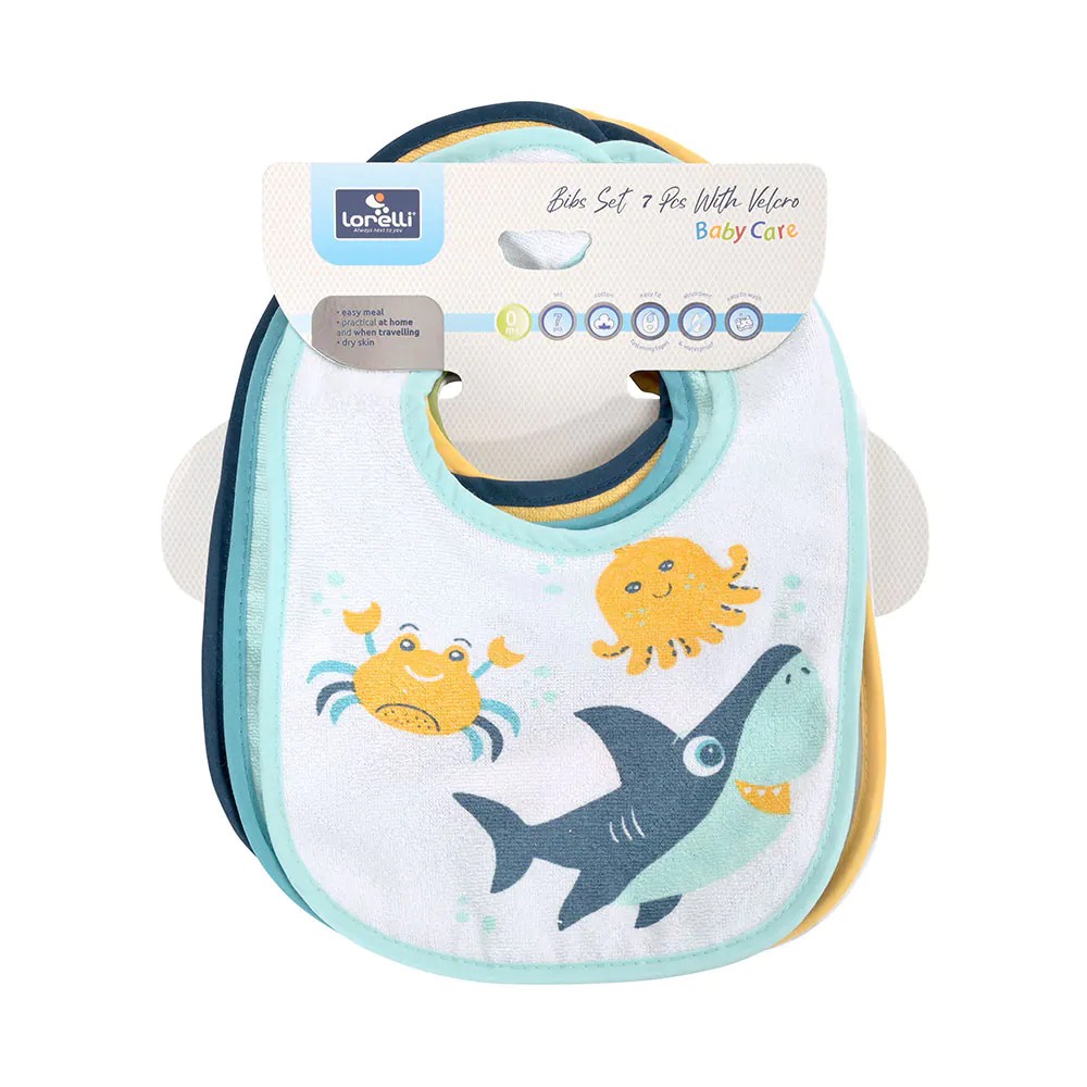 Set 7 bavete pentru bebelusi cu velcro Lorelli Baby Care Unisex - poza 2