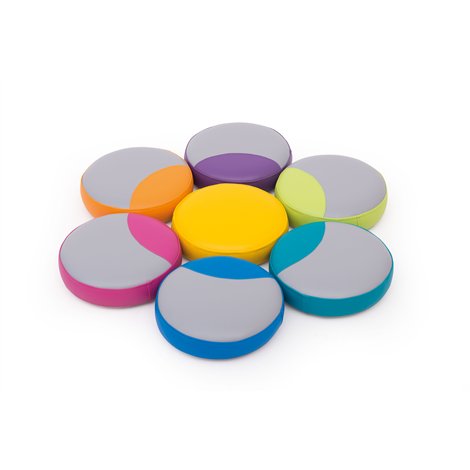 Set 7 pufuri din spuma Floare, 30 cm diam, 8 cm grosime, cresa si gradinita - poza 4