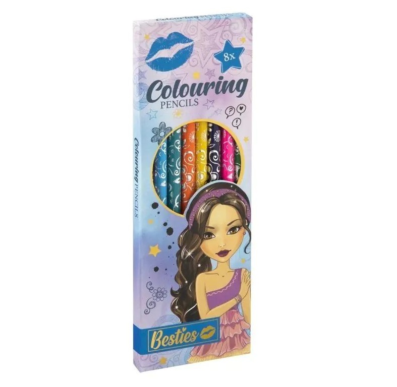 Set 8 creioane colorate Grafix Besties - poza 1