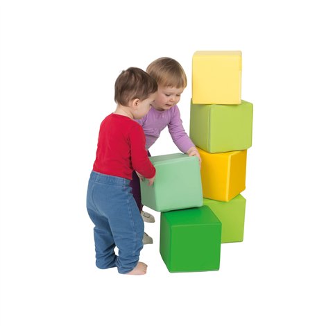 Set 8 cuburi din spuma cu huse detasabile Baby, 20x20x20 cm, cu certificat Oeko-Tex, cresa si gradinita - poza 2