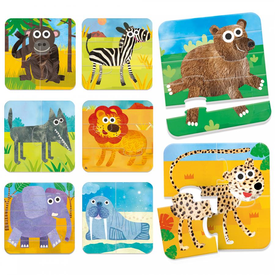 Set 8 puzzle progresive Headu Animale Salbatice - poza 2