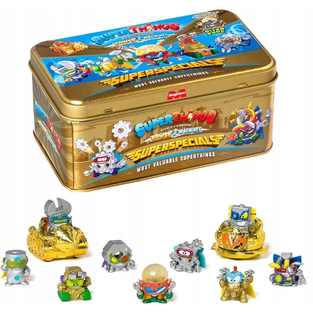 Set 9 figurine in cutie metalica SuperThings Power Machines Seria 7 - poza 1