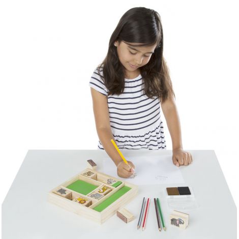 Set 9 stampile din lemn Safari - Melissa & Doug - poza 2