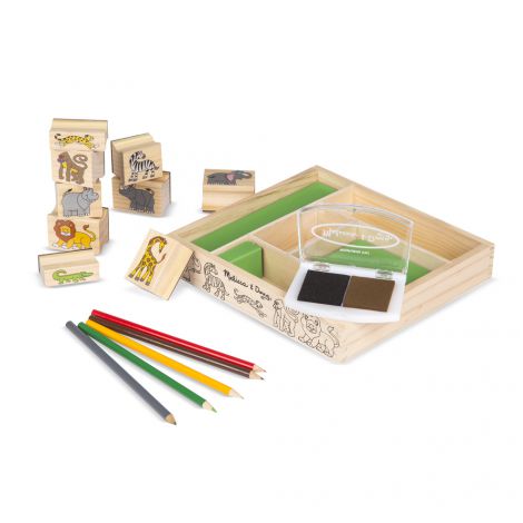 Set 9 stampile din lemn Safari - Melissa & Doug - poza 4