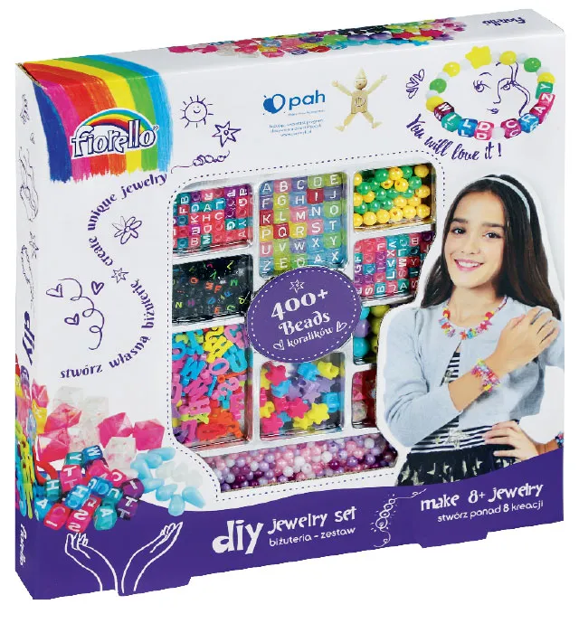 Set accesorii bijuterii plastic ,400 piese,+5 ani