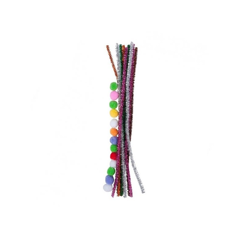 Set activitati crafts sarma plusata cu pompoane,25 bucati set
