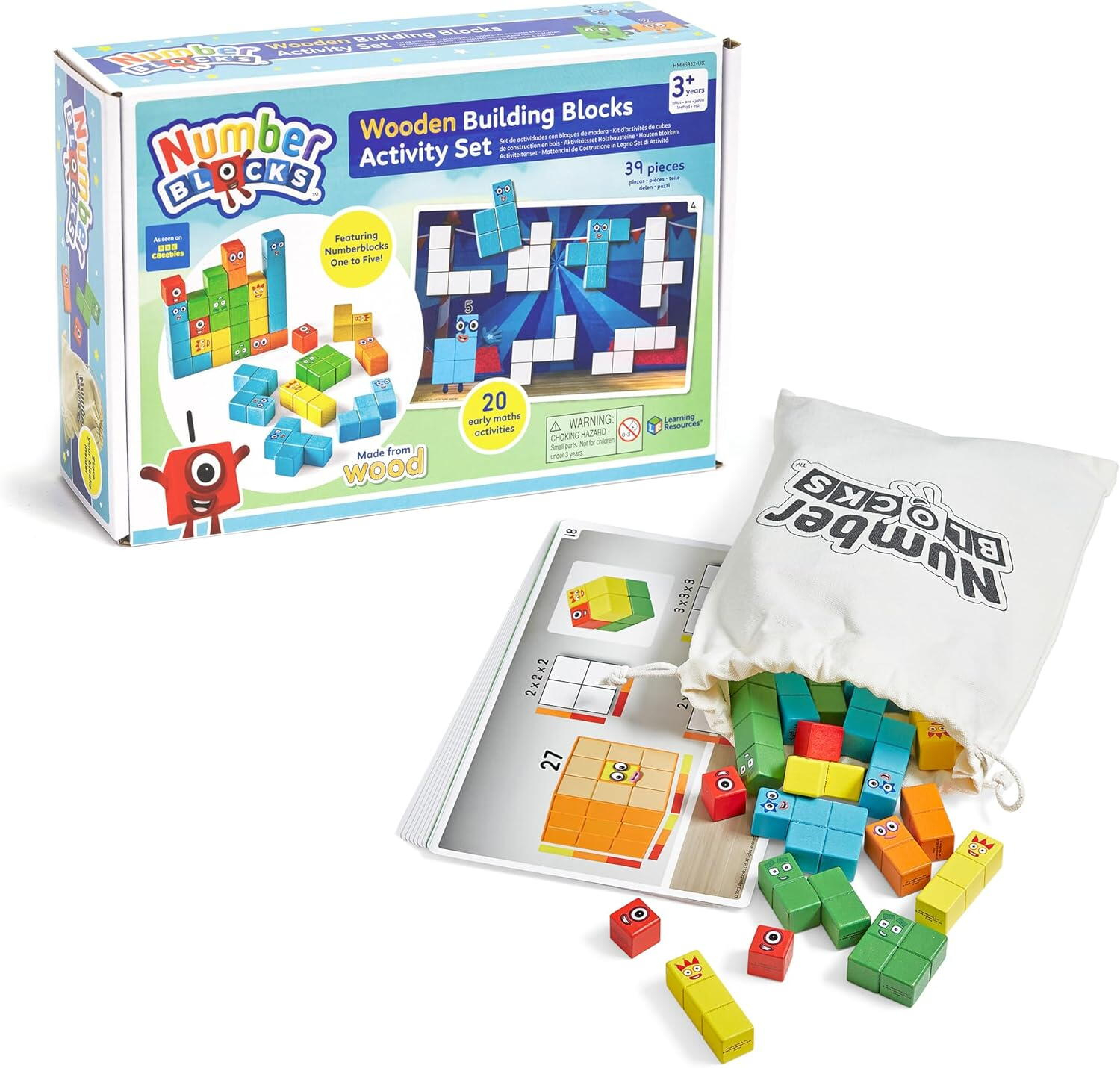 Set activitati cu cuburi din lemn - Numberblocks