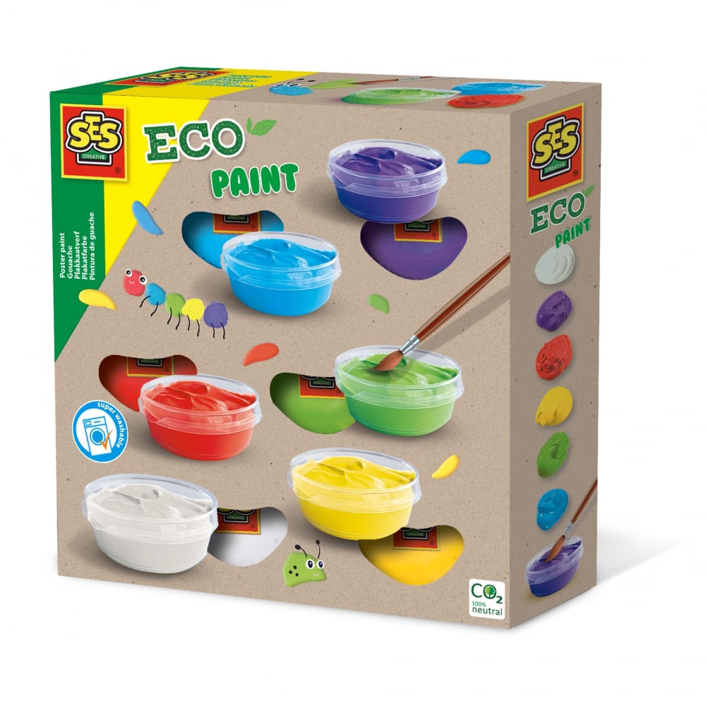Set acuarele superlavabile pasta ECO (guasa),6 culori set