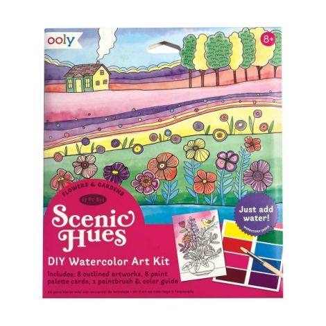 Set artistic cu acuarele DIY - Scenic Hues - Flori si gradini - poza 1
