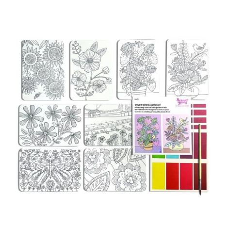 Set artistic cu acuarele DIY - Scenic Hues - Flori si gradini - poza 2