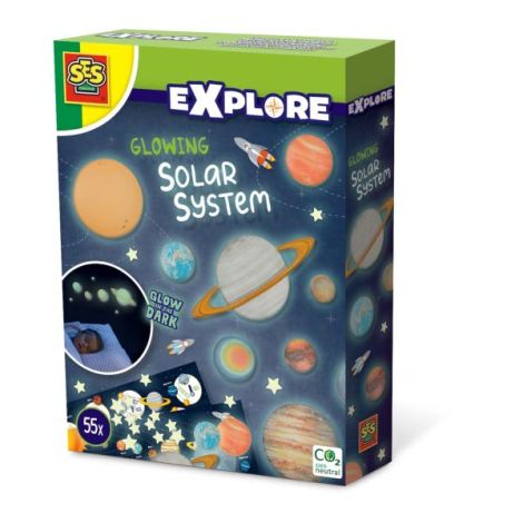Set autocolante fosforescente cu sistemul solar pentru copii - poza 1