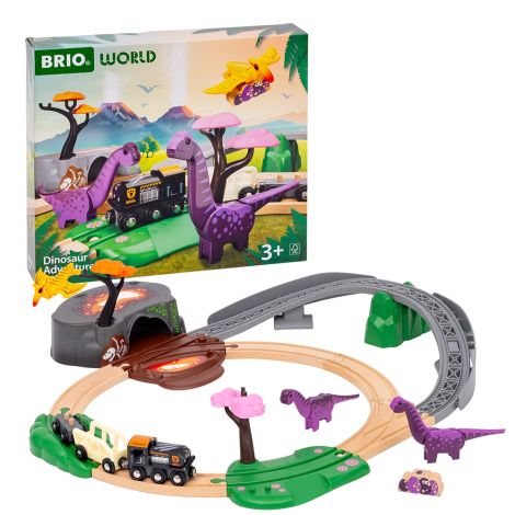 Set aventura dinozaurilor pentru trenulete BRIO, 3+ ani - poza 2
