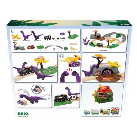 Set aventura dinozaurilor pentru trenulete BRIO, 3+ ani - poza 3