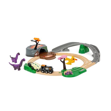 Set aventura dinozaurilor pentru trenulete BRIO, 3+ ani - poza 4