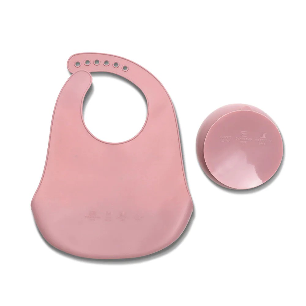 Set baveta si castronel cu ventuza de silicon Lorelli Baby Care Deep Pink - poza 2