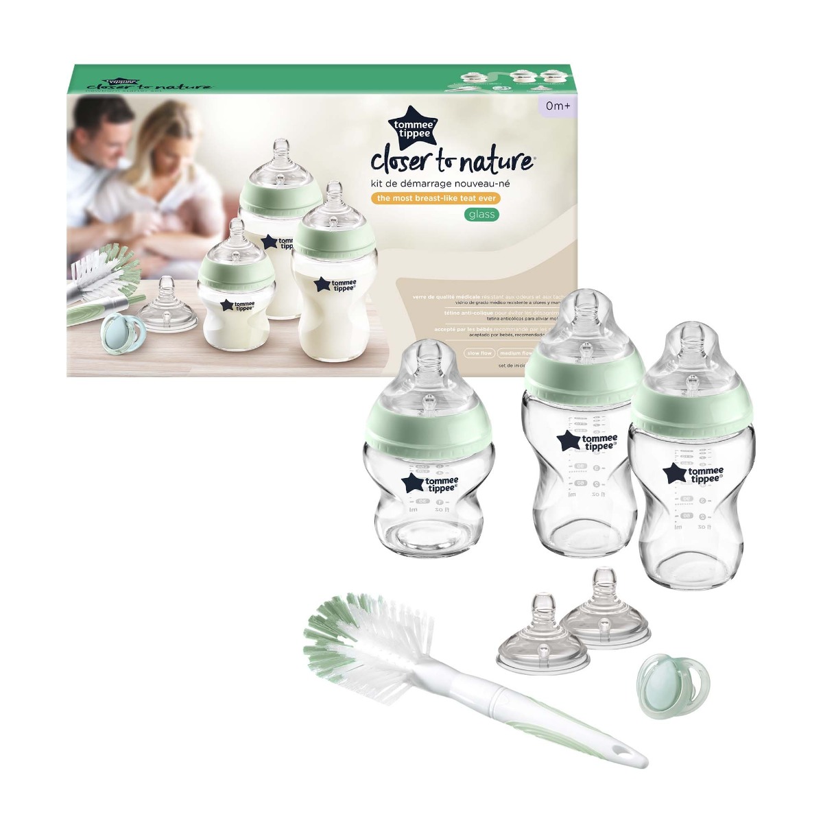 Set biberoane din sticla Tommee Tippee Easy Vent 0 luni + - poza 2