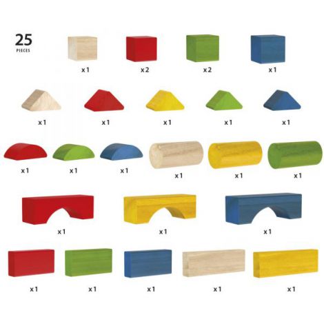 Set blocuri colorate din lemn 25 piese 30114 Brio - poza 3