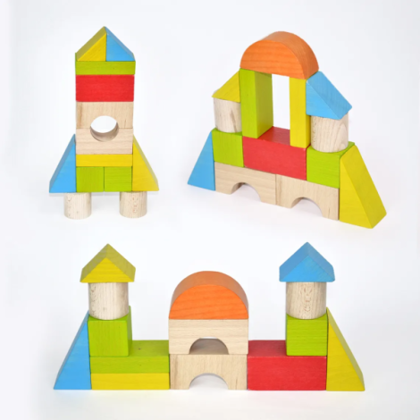 Set blocuri de constructie din lemn - Universal 14 piese - poza 2
