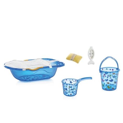 Set cadita de baie cu 6 piese BabyJem (Culoare: Bleu) - poza 1