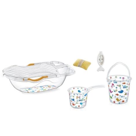 Set cadita de baie cu 6 piese BabyJem (Culoare: Bleu) - poza 2