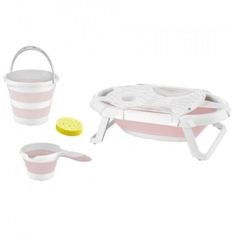 Set cadita pliabila de baie Babyjem, 5 piese (Culoare: Gri) - poza 1