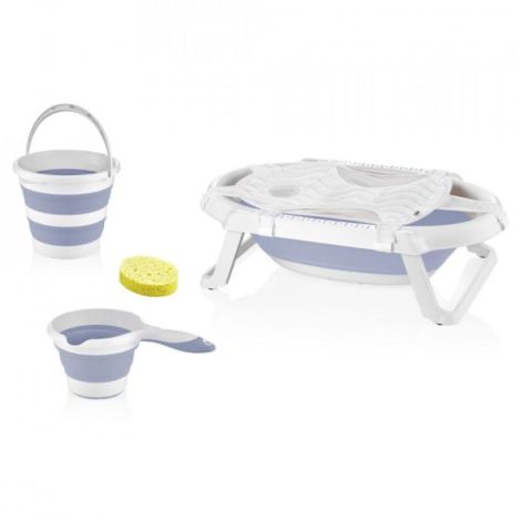 Set cadita pliabila de baie Babyjem, 5 piese (Culoare: Gri) - poza 2
