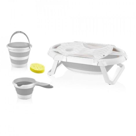 Set cadita pliabila de baie Babyjem, 5 piese (Culoare: Gri) - poza 5