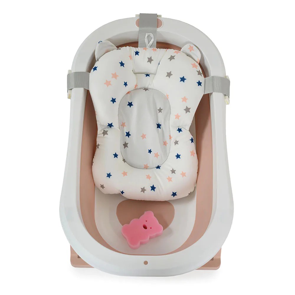 Set cadita pliabila si reductor textil Cangaroo Palma 75 x 35 cm Pink - poza 1