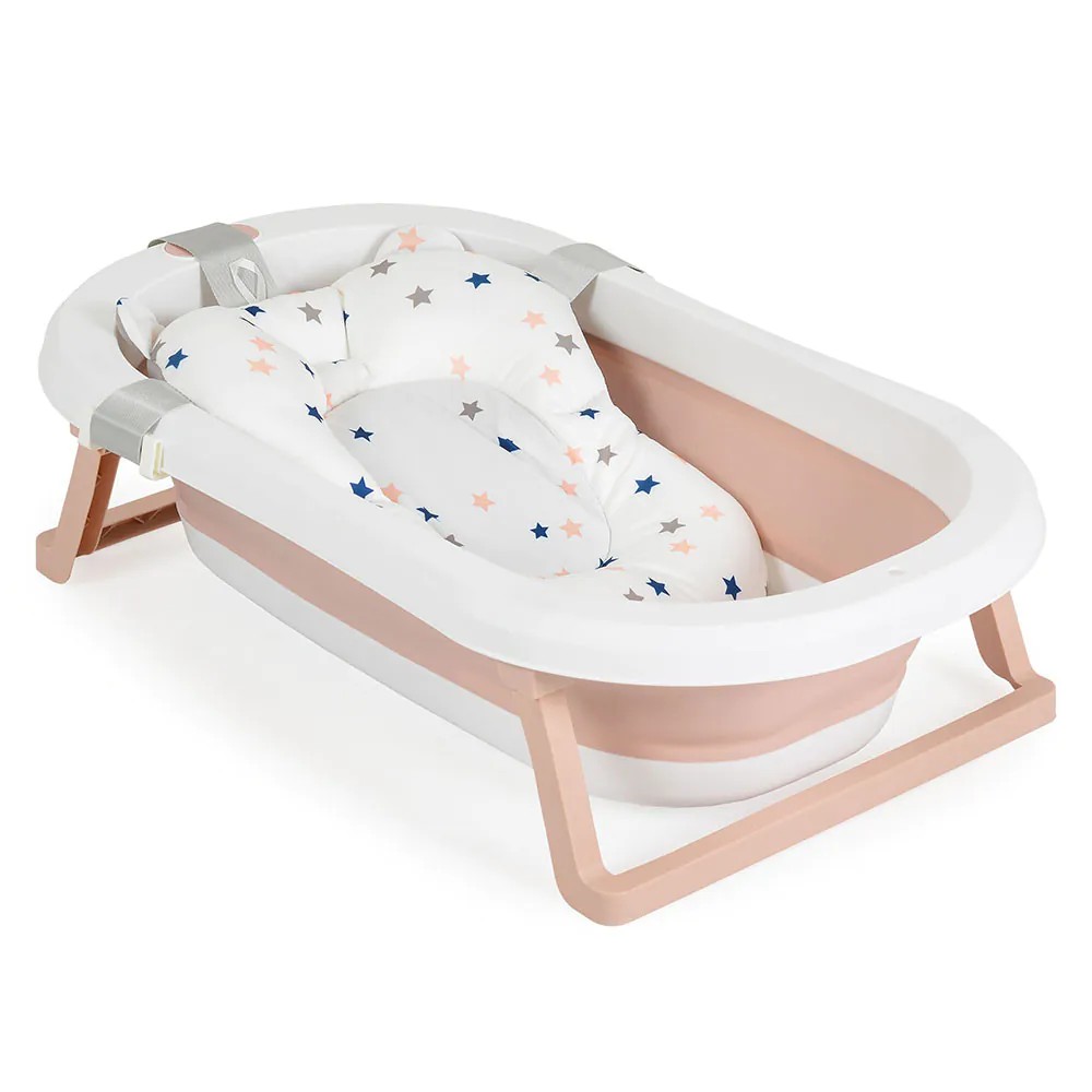 Set cadita pliabila si reductor textil Cangaroo Palma 75 x 35 cm Pink - poza 2