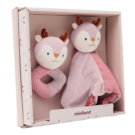 Set cadou bebe - zornaitoare si paturica moale de atasament Caprioara, de la 0 luni - poza 1
